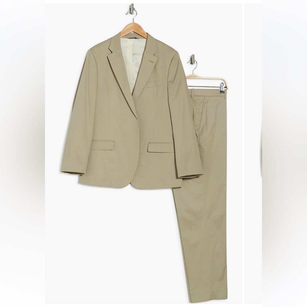 New! Nautica Beige Suit Jacket and Pants Set